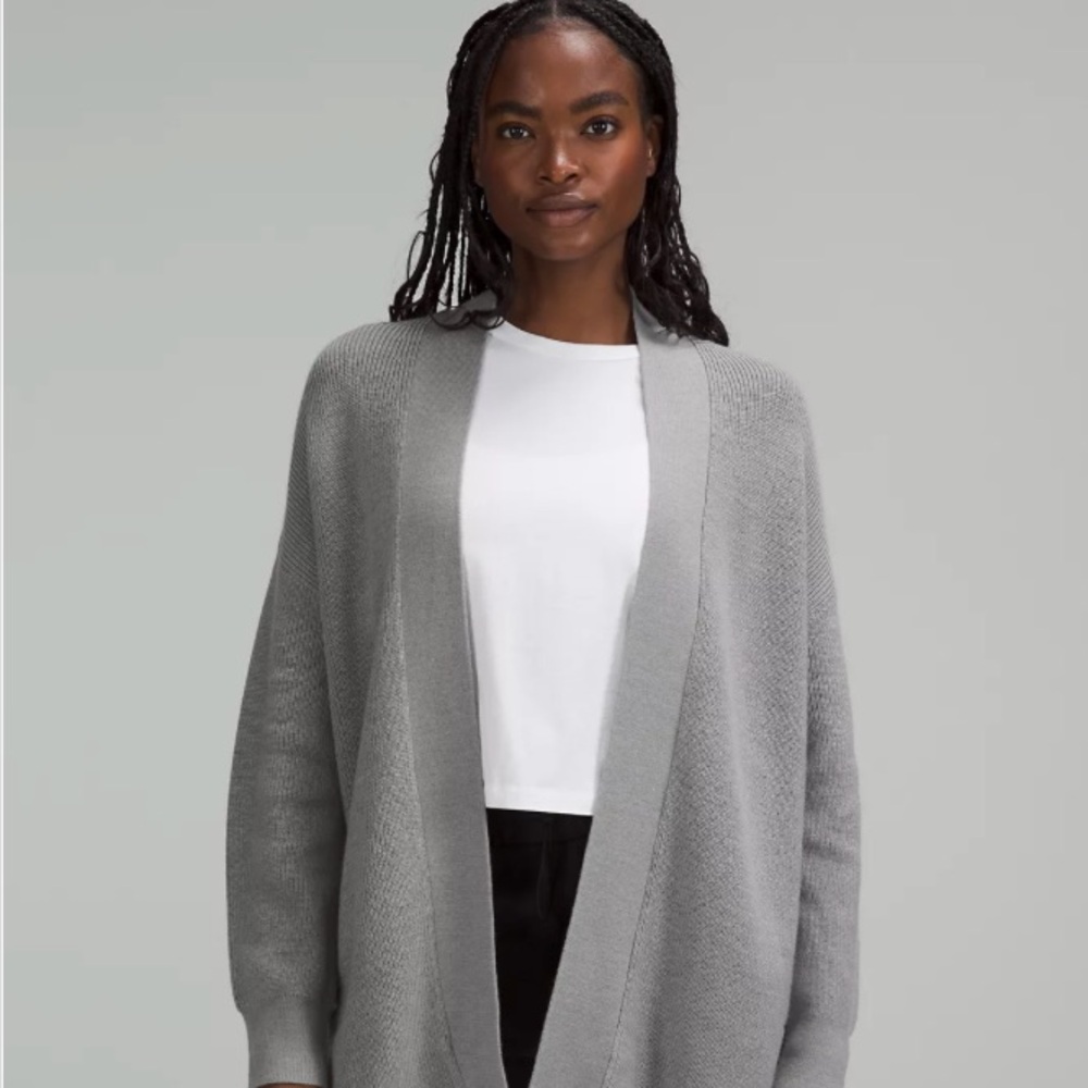 Lululemon Merino Wool-Blend Ribbed Long Wrap Sweater
